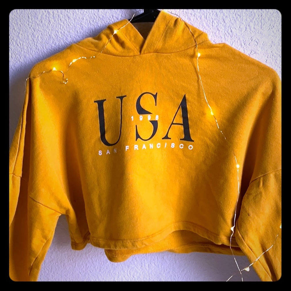 It’s a Forever 21 cropped hoodie.